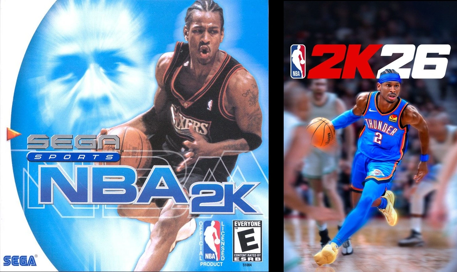 NBA 2K 1999 and NBA 2K26 split header